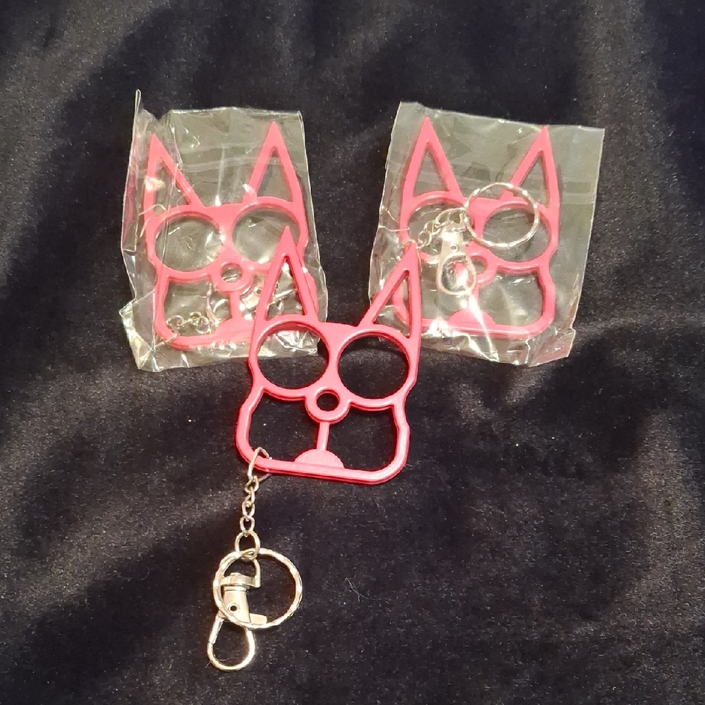 Hot Pink Cat Keychain
